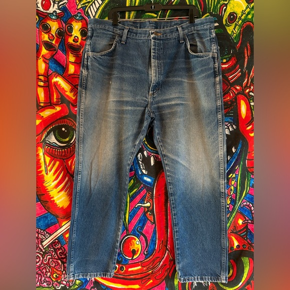 Vintage Rustler Jeans 40x30 Dark Wash | Authentic Fading | 100% Cotton - Picture 1 of 7